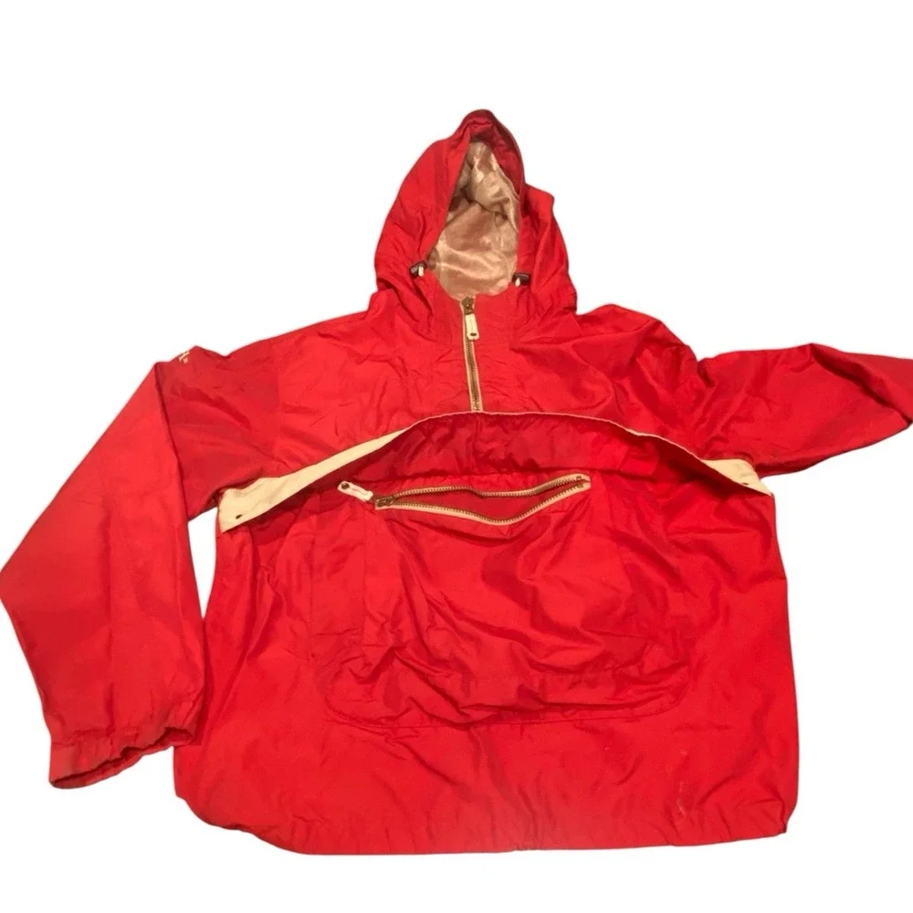 VTG 90s Tommy Hilfiger Jacket Pullover‎ Windbreaker Mens XL Red Spell Out Hood